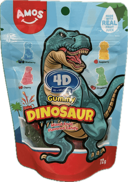 Amos 4D Gummy Dinosaurs 72g*36 view 1